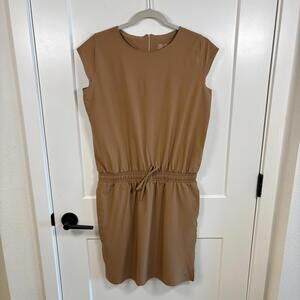 Albion Fit Going Places Dress Brown Women’s Size Small Athleisure Lightweight